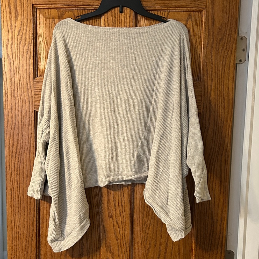 Beyond Yoga Light Gray Poncho Sweater